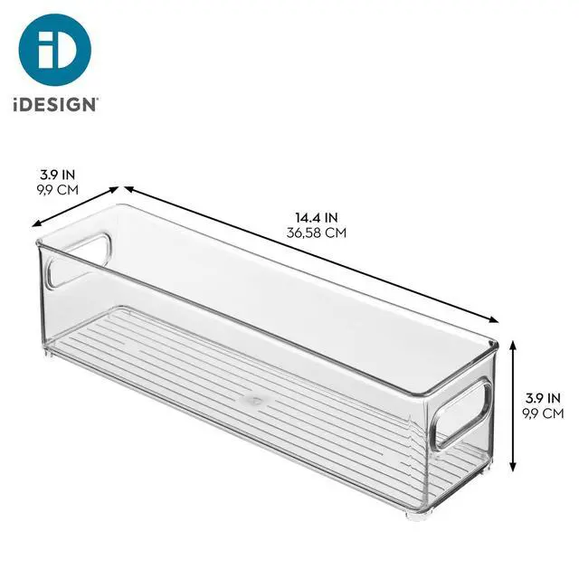 Alt view image 4 of 7 - Stackable Fridge Bin with Handles, Set of 2, Clear | Ideal for Freezer or Pantry, Made in USA