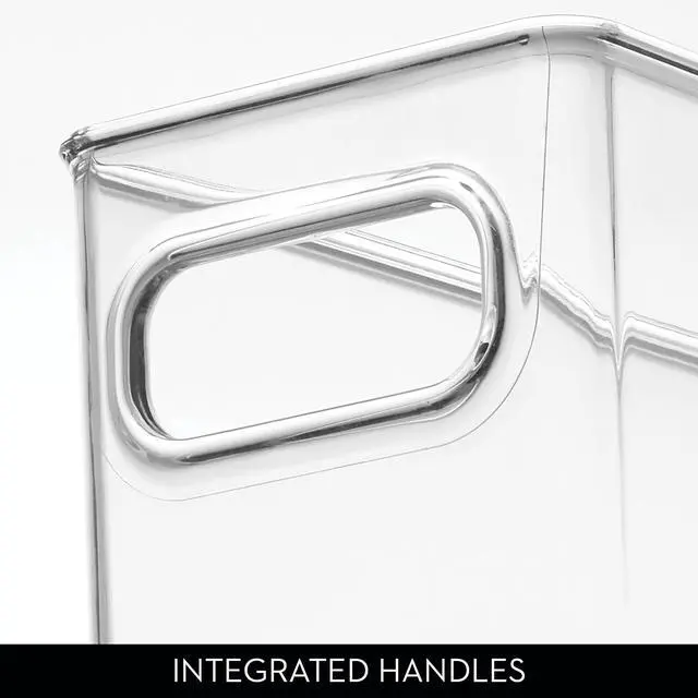 Alt view image 5 of 7 - Stackable Fridge Bin with Handles, Set of 2, Clear | Ideal for Freezer or Pantry, Made in USA