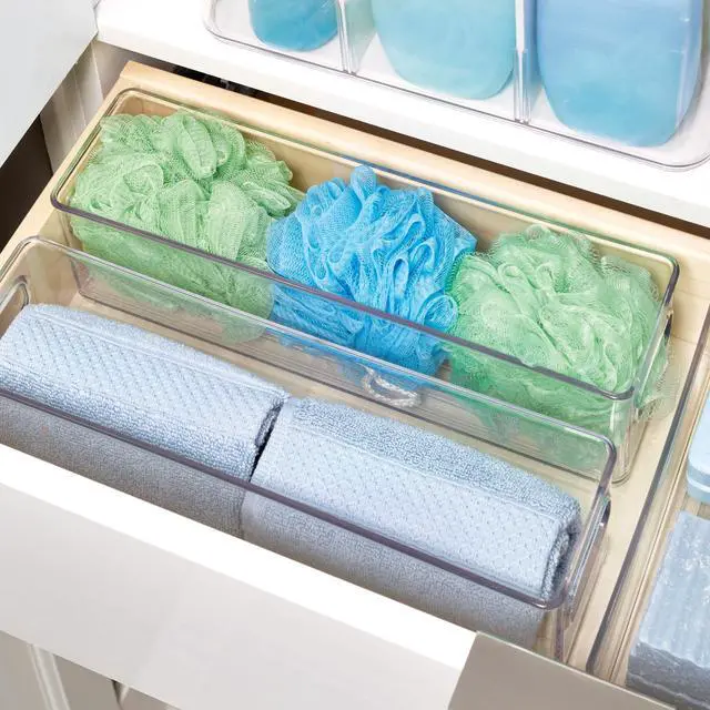 Alt view image 6 of 7 - Stackable Fridge Bin with Handles, Set of 2, Clear | Ideal for Freezer or Pantry, Made in USA