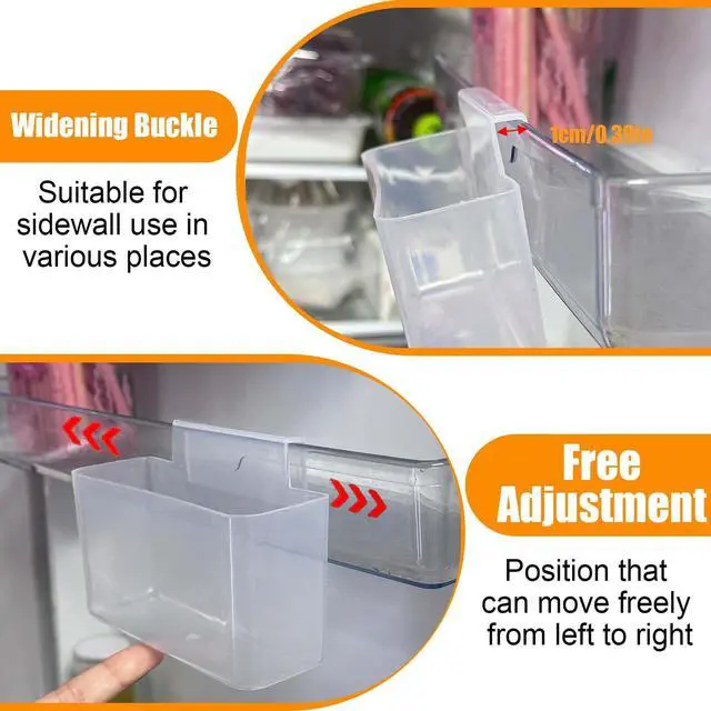Alt view image 4 of 7 - 16PCS Refrigerator Door Organizer, 6 Fridge Organizer Box 2 Hanging Storage Container and 8 Refrigerator Dividers, Fridge Side Door Storage Containers for Kitchen Fruits Drinks
