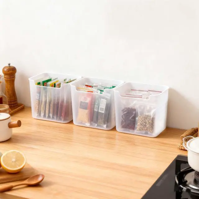 Alt view image 7 of 7 - 16PCS Refrigerator Door Organizer, 6 Fridge Organizer Box 2 Hanging Storage Container and 8 Refrigerator Dividers, Fridge Side Door Storage Containers for Kitchen Fruits Drinks