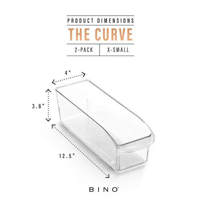 Alt view image 3 of 6 - Plastic Storage Bins, Small | THE CURVE COLLECTION | Multi-Use Organizer Bins | Storage Containers Kitchen, Pantry and Home Organization | Fridge Organizers | Pantry Organization and Storage