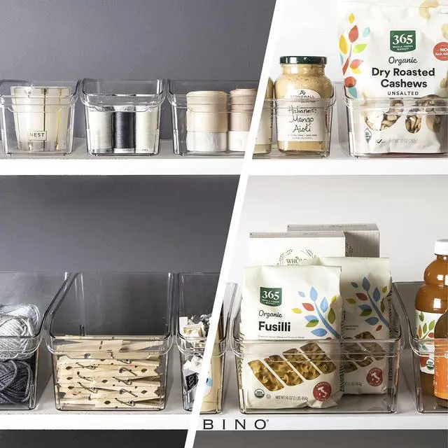 Alt view image 4 of 6 - Plastic Storage Bins, Small | THE CURVE COLLECTION | Multi-Use Organizer Bins | Storage Containers Kitchen, Pantry and Home Organization | Fridge Organizers | Pantry Organization and Storage