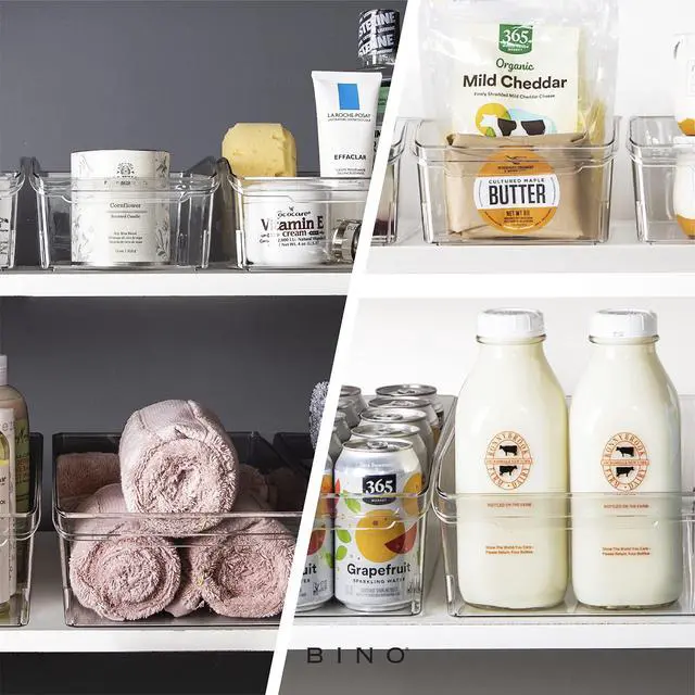 Alt view image 5 of 6 - Plastic Storage Bins, Small | THE CURVE COLLECTION | Multi-Use Organizer Bins | Storage Containers Kitchen, Pantry and Home Organization | Fridge Organizers | Pantry Organization and Storage