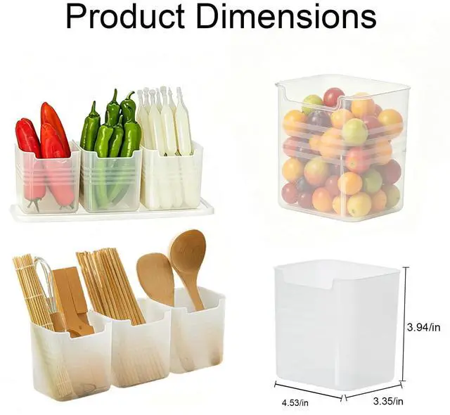 Alt view image 2 of 7 - 8Pcs Refrigerator Door Organizer Box,Fridge Side Door Storage Containers,Kitchen Organizer for Food, Spices, Condiments,Fruits,Garlic,Ginger,Herbs,Utensils,Small Tools,Pantry & Cabinet Organization