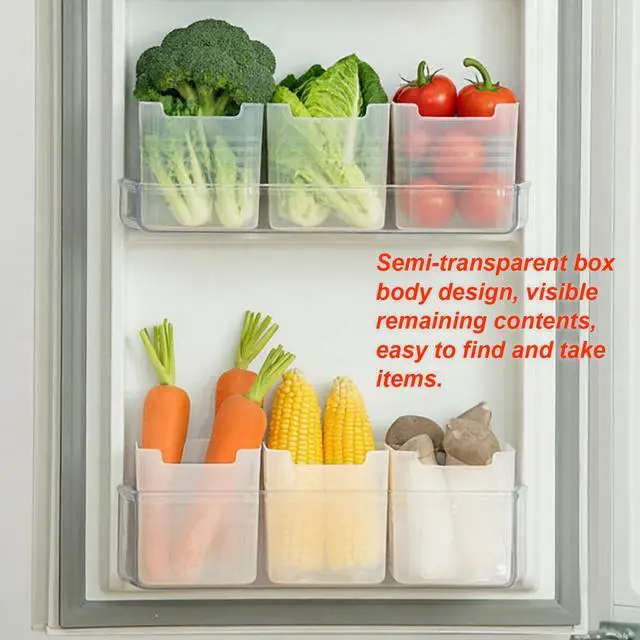 Alt view image 3 of 7 - 8Pcs Refrigerator Door Organizer Box,Fridge Side Door Storage Containers,Kitchen Organizer for Food, Spices, Condiments,Fruits,Garlic,Ginger,Herbs,Utensils,Small Tools,Pantry & Cabinet Organization
