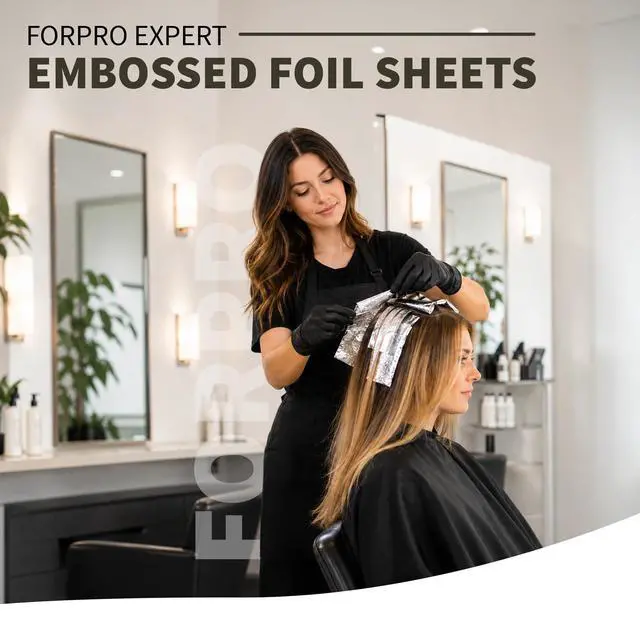 Alt view image 3 of 7 - Expert Embossed Foil Sheets 900S, Aluminum Hair Foils for Color Application and Highlighting Services, Food Safe, Pop-Up Dispenser, 9 W x 10.75 L, 100-Count