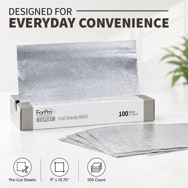 Alt view image 7 of 7 - Expert Embossed Foil Sheets 900S, Aluminum Hair Foils for Color Application and Highlighting Services, Food Safe, Pop-Up Dispenser, 9 W x 10.75 L, 100-Count
