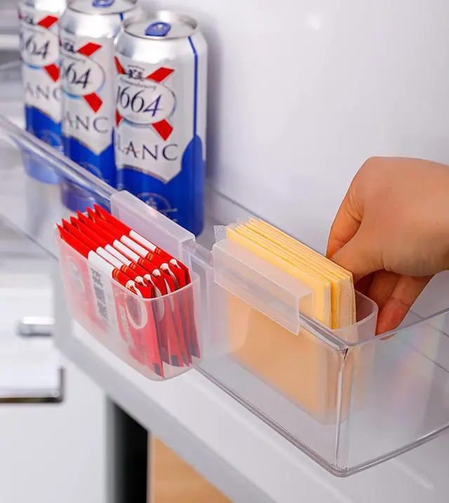 Alt view image 3 of 7 - Space-Saving Cheese Slice Holder, 2-Pack, Fridge Door Hanging Storage Container, BPA-Free, for Kitchen Organization