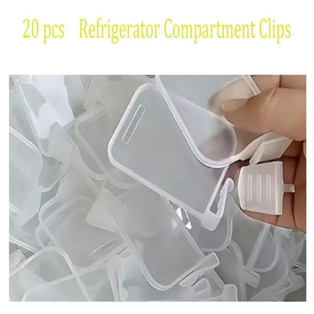 Alt view image 5 of 7 - 20 pcs Fridge Divider Set, Plastic Retractable Fridge Door Organizer Clip,Clear Refrigerator Organizer Bins Partition,Home Office Clear Tidy Supplies,Kitchen Household Storage Tools(2.8x1.9in)