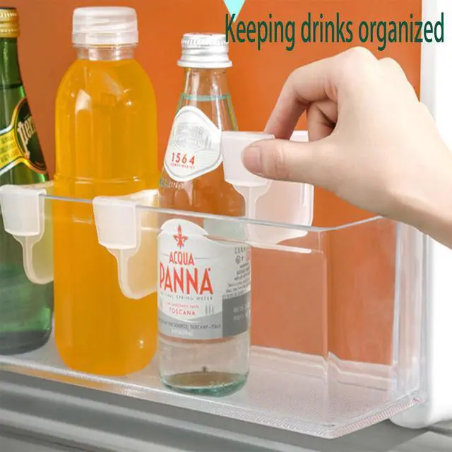 Alt view image 6 of 7 - 20 pcs Fridge Divider Set, Plastic Retractable Fridge Door Organizer Clip,Clear Refrigerator Organizer Bins Partition,Home Office Clear Tidy Supplies,Kitchen Household Storage Tools(2.8x1.9in)