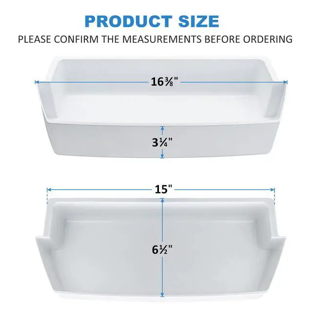Alt view image 2 of 5 - 2 Pack 2187172 Refrigerator Door Shelf Bin Compatible with Whirlpool Amana Kenmore Replaces WP2187172, 2187172K, 2187194K