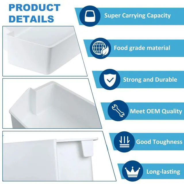 Alt view image 3 of 5 - 2 Pack 2187172 Refrigerator Door Shelf Bin Compatible with Whirlpool Amana Kenmore Replaces WP2187172, 2187172K, 2187194K