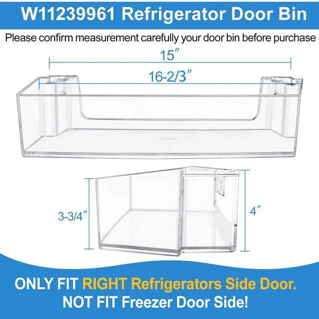 Alt view image 2 of 7 - UPGRADED W11239961 W10900538 Refrigerator Door Shelf Replacement Compatible with Whirlpool Refrigerator Door Shelf Parts WRS315SDHZ08 WRS321SDHZ08 WRS321SDHZ01 WRS325SDHZ01 PS12578777 Door Bin Shelves