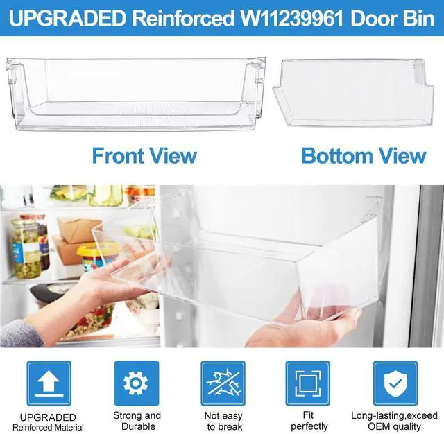 Alt view image 6 of 7 - UPGRADED W11239961 W10900538 Refrigerator Door Shelf Replacement Compatible with Whirlpool Refrigerator Door Shelf Parts WRS315SDHZ08 WRS321SDHZ08 WRS321SDHZ01 WRS325SDHZ01 PS12578777 Door Bin Shelves
