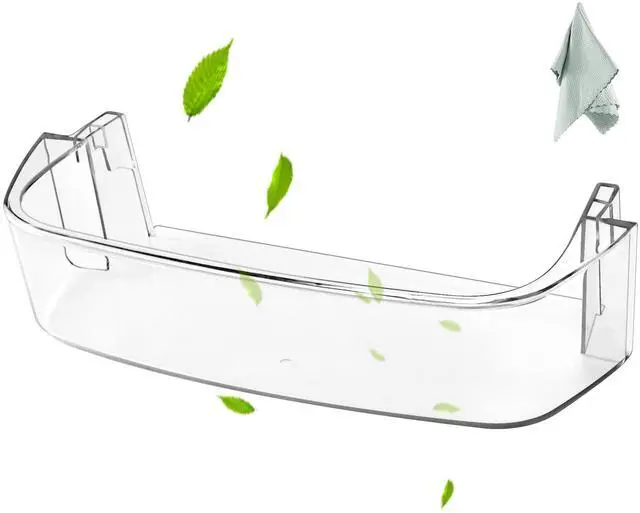 Main image of WPW10430639 W10324876 Freezer Door Shelf Bin | Compatible with Whirlpool Ken-more Refrigerator Door Shelves, Fit for Freezer Side Door (transparent), Send Scouring Pad