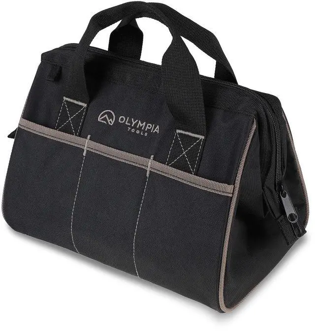Main image of Tool Bag 12 Inch, Heavy Duty Tools Bag with 3 Large Pockets, Adjustable Shouder Straps and 600D Reinforced Material