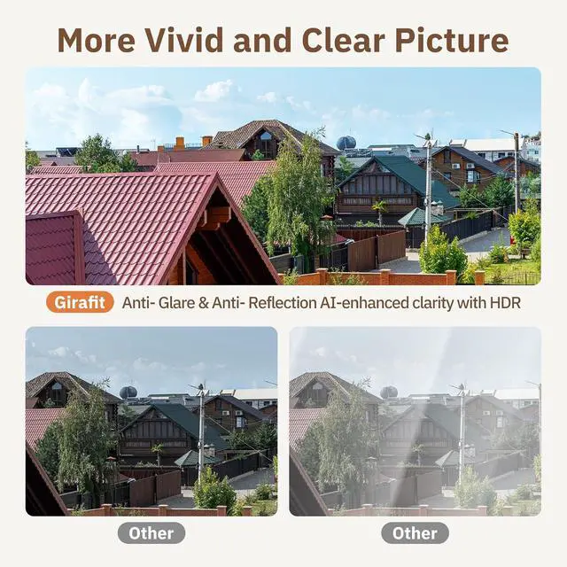 Alt view image 6 of 7 - Girafit 3MP 2K Window Camera,2.4GHz&5GHz WiFi Indoor Cameras for Home Security 2 Pack with ChroMax Al Color Night Vision,Person & Motion Detection,24/7 Recording,Easy&Quick Install