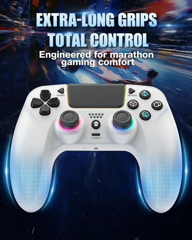 Alt view image 3 of 7 - GUOC LED Wireless Controller with Hall Effect Joystick and Trigger,4 Macron Boutton Extended Grip Controller Dual Vibration, Remap/Turbo Function
