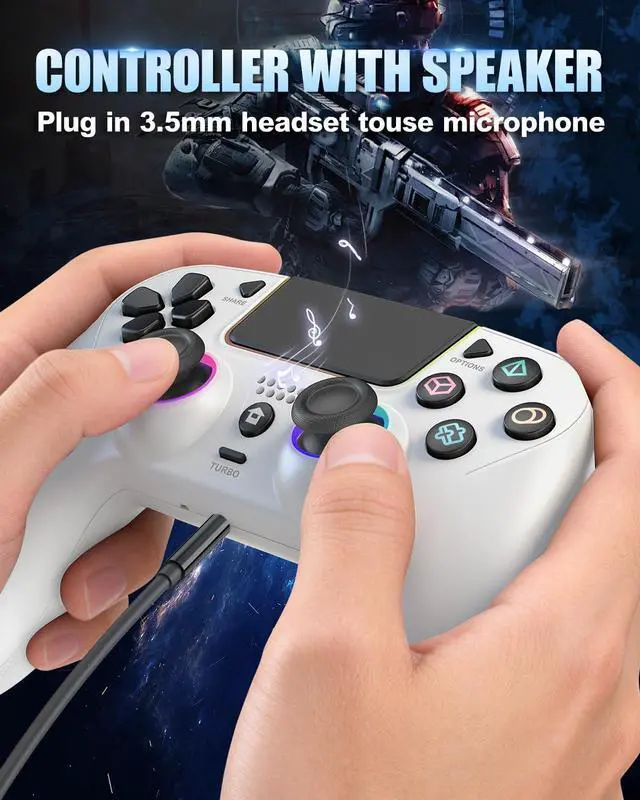 Alt view image 7 of 7 - GUOC LED Wireless Controller with Hall Effect Joystick and Trigger,4 Macron Boutton Extended Grip Controller Dual Vibration, Remap/Turbo Function