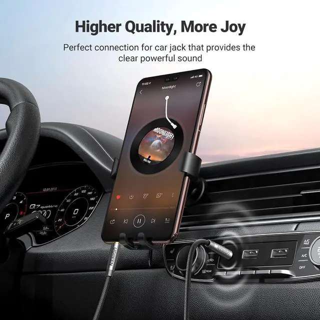 Main image of UGREEN 3.5mm Audio Cable Nylon Braided Aux Cord Male to Male Stereo Hi-Fi Sound for Headphones Car Home Stereos Speakers Tablets Compatible with iPhone iPad iPod Echo More 1.5FT