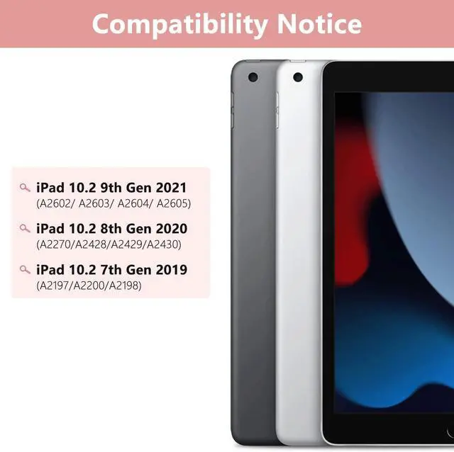Alt view image 7 of 7 - TQQ Touch for iPad 9th Generation Case with Keyboard (10.2", 2021), Multi-Touch Trackpad, 360° Rotatable Protective Cover for iPad Keyboard 9th/8th/7th Gen with Pencil Holder (Rose Gold)