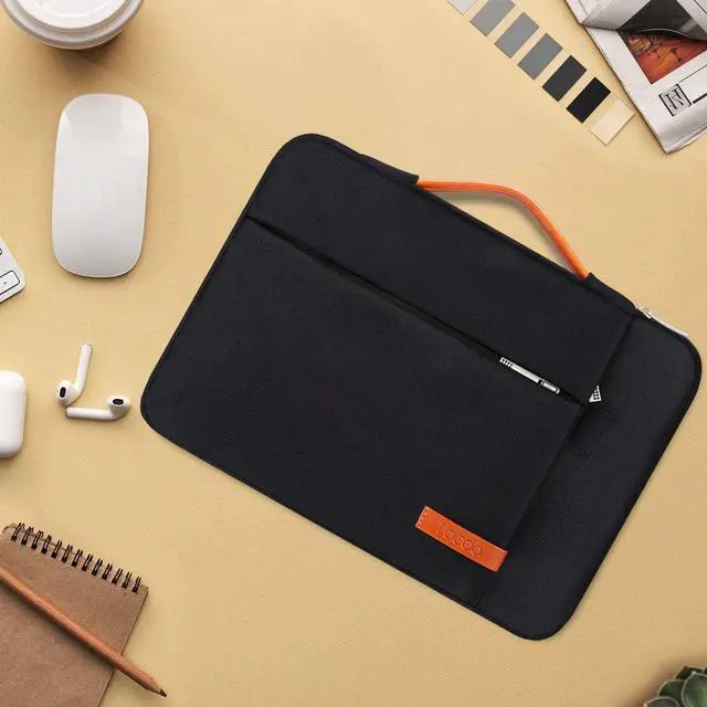 Alt view image 3 of 7 - 360° Protective 15-15.6 Inch Laptop Sleeve Case for Acer HP Lenovo Dell ASUS Laptop, Acer Aspire 15, HP Pavilion 15, Dell Inspiron 15, Lenovo IdeaPad 15, ASUS ZenBook 15 Computer Bag, Black