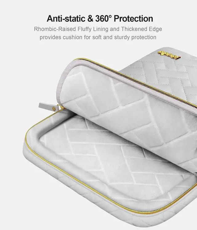 Alt view image 3 of 7 - 360° Protective 15-15.6 Inch Laptop Sleeve Case for Acer HP Dell ASUS Laptop, Acer Aspire 15, HP Pavilion/Envy 15, Dell Inspiron 15, ThinkPad/IdeaPad 15, ASUS Zenbook Computer Bag, Space Gray