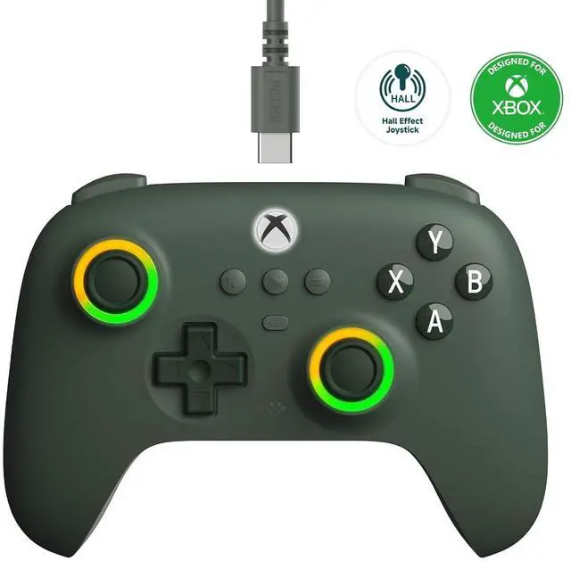 Main image of 8BitDo Ultimate C Wired Controller for Xbox with Hall Effect Joysticks and Triggers, RGB Lighting Fire Ring, Compatible with Xbox Series X|S, Xbox One, Windows 10/11- Officially Licensed (Dark Green)