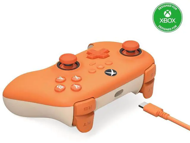 Alt view image 7 of 7 - 8BitDo Ultimate C Wired Controller for Xbox with Hall Effect Joysticks and Triggers, RGB Lighting Fire Ring, Compatible with Xbox Series X|S, Xbox One, Windows 10/11- Officially Licensed (Orange)