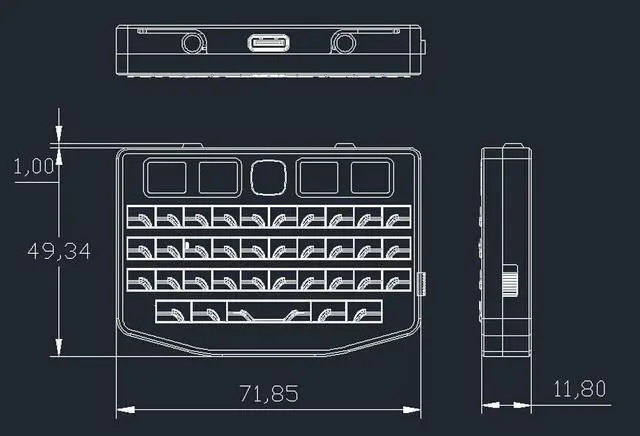 Alt view image 3 of 6 - Ultra-Compact Mini Bluetooth Keyboard with Trackpad, CNC Aluminum Handheld Keyboard with L/R Shoulder Buttons, 10-Level DPI, NKRO, Web-Based Key Remapping, Supports 4 Devices Switching