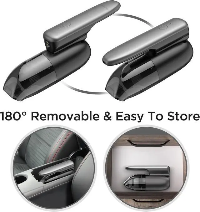 Alt view image 3 of 7 - Cordless Handheld Vacuum, 4 in 1 Portable Car Vacuum, Mini Vacuum Cleaner, 8500Pa Suction Power with Led Light, USB-C Charging for Home & Outdoor C6mini-B, Gray Bb
