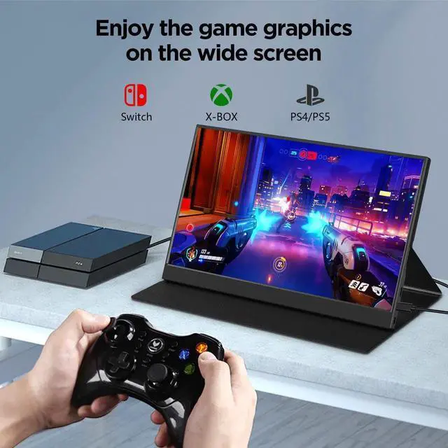 Alt view image 5 of 7 - Portable-Monitor-for-Lapto - 15.6'' 1080P FHD IPS Display USB-C HDMI Portable Monitor for Laptop with Cover and Speakers External Monitor for Laptop/PC/Mac/Phone/PS4