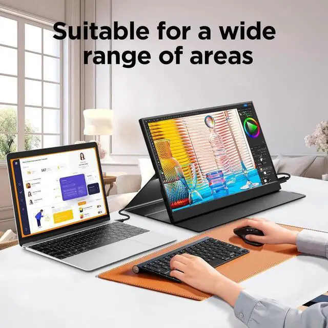 Alt view image 7 of 7 - Portable-Monitor-for-Lapto - 15.6'' 1080P FHD IPS Display USB-C HDMI Portable Monitor for Laptop with Cover and Speakers External Monitor for Laptop/PC/Mac/Phone/PS4