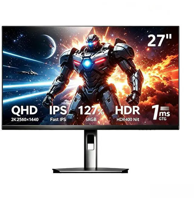 Main image of 27 inch Gaming Monitor QHD 200Hz,27" 2K 200Hz Computer Monitor 2560x1440p,1ms GTG Fast IPS, HDR, 128% sRGB,FreeSync & G-Sync