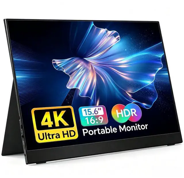 Main image of MNN 15.6 inch 4K Portable Monitor UHD 3840x2160, 15.6" USB-C HDMI IPS HDR Laptop Display, 100% Adobe RGB w/Built-in Speakers & Smart Cover, Travel Monitor for Laptop Xbox PS5 PC