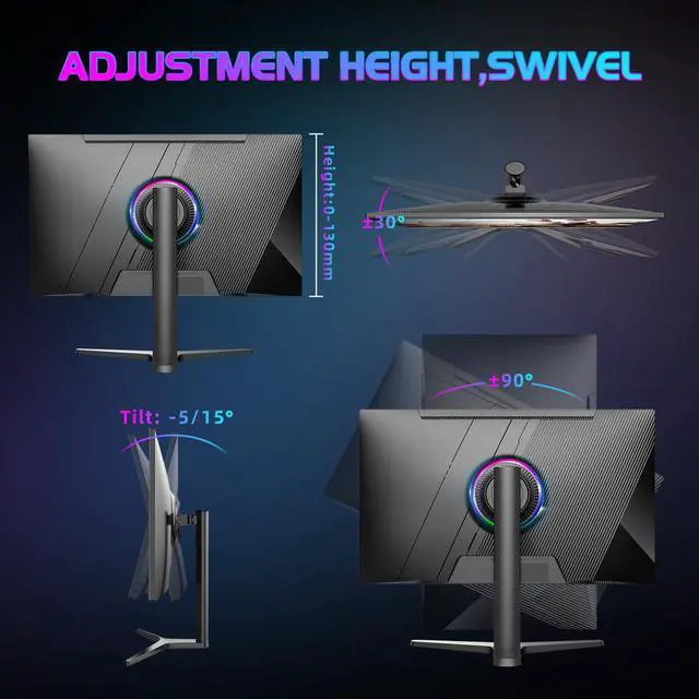 Alt view image 7 of 7 - CUNPU 32 inch Gaming Monitor QHD 165Hz, 32" 2K 165Hz Computer Monitor 2560x1440p, Compatible with 2K 165Hz/2K 144Hz/FHD 165Hz/FHD 144Hz 1ms, IPS, HDR10