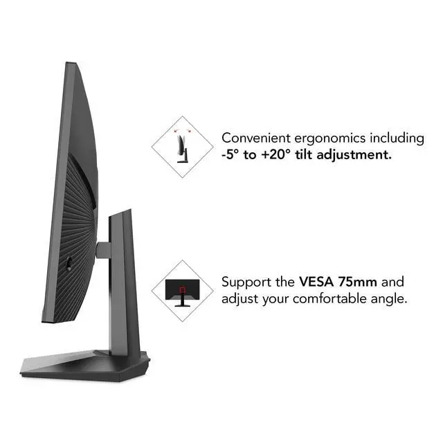 Alt view image 3 of 7 - KOORUI 27" 1440p 240Hz,WQHD 2560 x 1440 PC Computer Monitor 1ms, Adaptive Sync, HDR10, DCI-P3 90%, DisplayPort, HDMI, Tilt Adjustability, Black - GN05