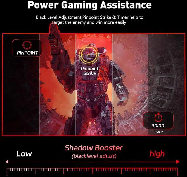 Alt view image 6 of 7 - 24 Inch FHD IPS Gaming Monitor, 180Hz, 1ms, HDMI VGA Ports VESA Compatible, Tilt Adjustable, Borderless Design, Multi-Screen Capability, AMD FreeSync & G-Sync Compatible, Build-in Speakers