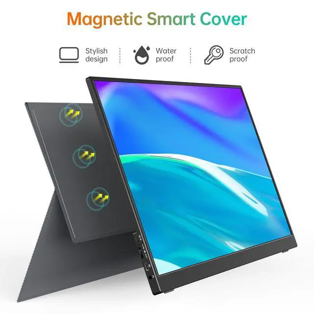 Alt view image 7 of 7 - MNN 17.3" Portable Monitor 1080P FHD 144Hz Narrow Edge Laptop Monitor USB C HDMI Gaming Computer IPS HDR Screen, Travel Monitor for PC Mac Phone Xbox PS5 Laptop /Smart Cover Speakers