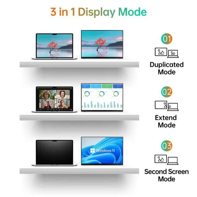 Alt view image 2 of 7 - MNN 17.3" Portable Monitor 1080P FHD 144Hz Narrow Edge Laptop Monitor USB C HDMI Gaming Computer IPS HDR Screen, Travel Monitor for PC Mac Phone Xbox PS5 Laptop /Smart Cover Speakers