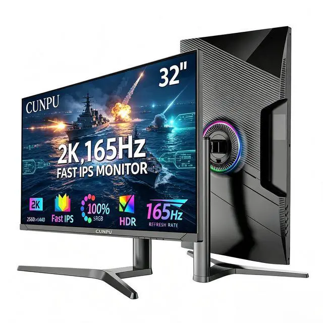 Main image of CUNPU 32" 165Hz QHD Gaming Monitor, 2560x1440 Fast IPS, 1ms GTG, HDR10, Adaptive Sync, DP/HDMI, Compatible with 165Hz/144Hz/120Hz/100Hz, Frameless, 32G165A