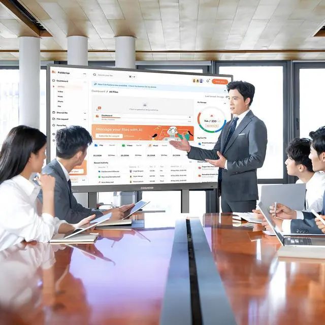 Alt view image 6 of 7 - COOLHOOD 65" 4K UHD Interactive Whiteboard Grade C Refurbished (Screen Scratches 10+, Fully Functional), Open OS, Budget-Friendly for Classroom/Meeting/Home (Wall Mount Included)