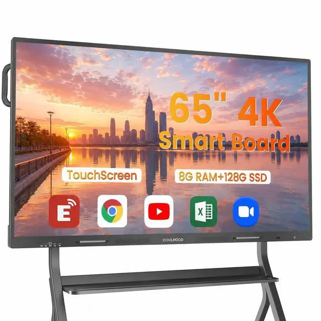 Main image of COOLHOOD 65" 4K UHD Interactive Whiteboard Grade B Refurbished (Pristine Screen, Minor Rear Scuffs), Open OS, for Classroom/Meeting/Home (Wall Mount Included)