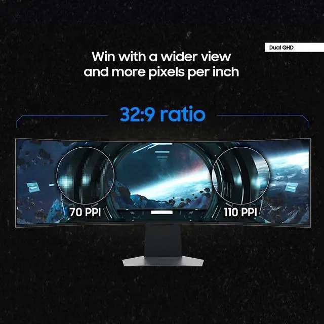 Alt view image 3 of 7 - 49-inch QD-OLED Curved Gaming Monitor, 240Hz 0.03ms, Dual QHD (5120x1440) 32:9, G-Sync Compatible & FreeSync Premium Pro, Glare Free, Ergonomic Stand, 3 Yr WarrantyLS49DG956SNXGO (2024)