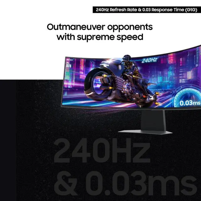 Alt view image 5 of 7 - 49-inch QD-OLED Curved Gaming Monitor, 240Hz 0.03ms, Dual QHD (5120x1440) 32:9, G-Sync Compatible & FreeSync Premium Pro, Glare Free, Ergonomic Stand, 3 Yr WarrantyLS49DG956SNXGO (2024)