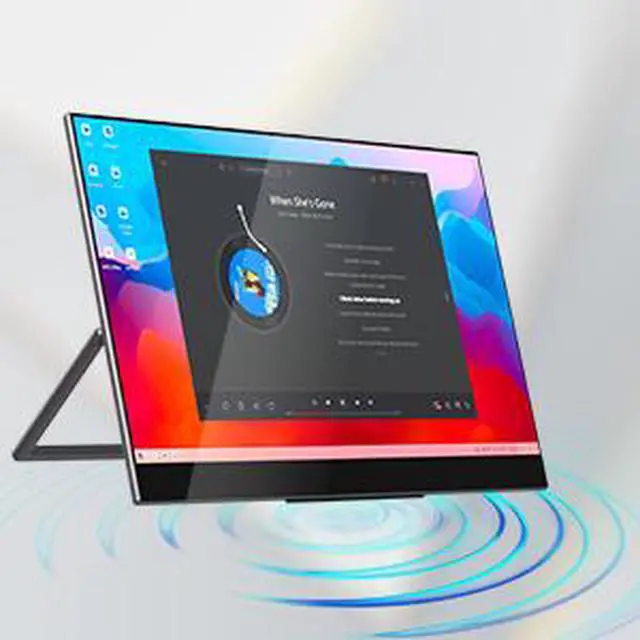Alt view image 4 of 7 - 15.6" 4K Portable Touch Monitor, 3840x2160 IPS 100% sRGB, 10-Point Touch & Auto-Rotate, USB-C/Mini HDMI, Ultra-Slim 2.0 lbs with Stand for Laptop PC PS5
