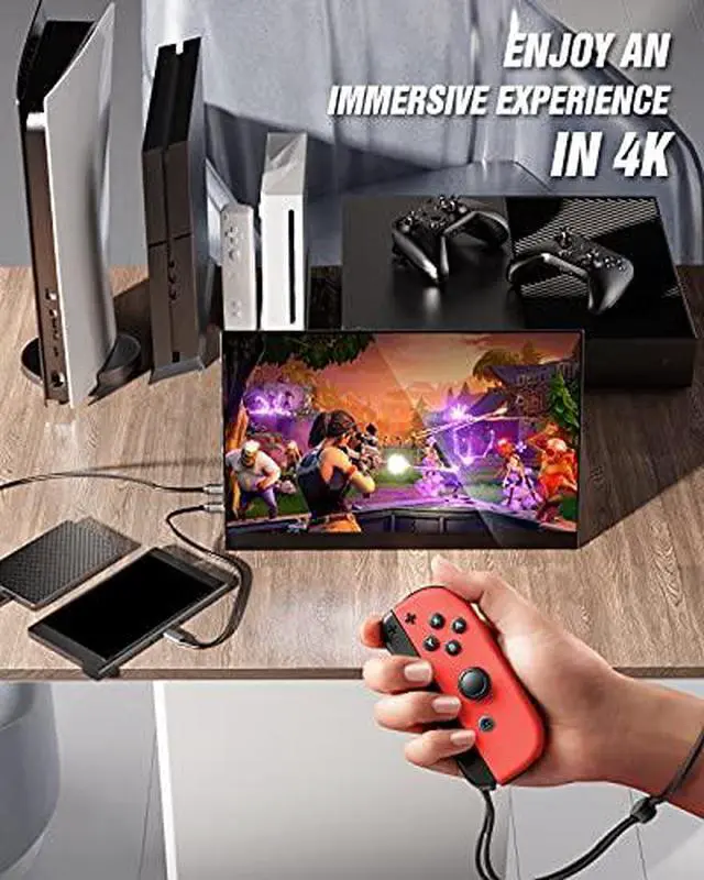 Alt view image 3 of 7 - 15.6" 4K Touchscreen Portable Monitor, 3840x2160 UHD with 100% Adobe RGB, USB-C & HDMI External Display for Laptop MacBook PS5 PS4 Xbox, Built-in Speakers with Kickstand