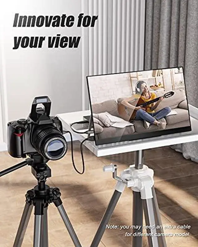 Alt view image 5 of 7 - 15.6" 4K Touchscreen Portable Monitor, 3840x2160 UHD 100% Adobe RGB, USB-C/HDMI External Display for Laptop MacBook PS5 Xbox, Built-in Speakers & Kickstand