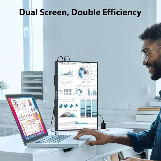 Alt view image 5 of 7 - 18.5" 280Hz Portable Gaming Monitor, 2K QHD 100% sRGB HDR FreeSync, Gameplus Screen for Laptop PC Phone Game Console